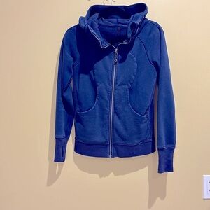 Lululemon Scuba Hoodie Size 4 Blue Cotton Fleece